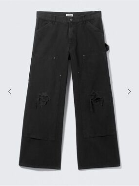 Weekday LOW RISE LOOSE FIT WORKWEAR TROUSERS Black 52